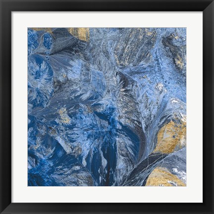 Framed Gilded Indigo III Print