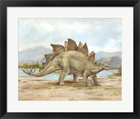 Framed Dinosaur Illustration I Print