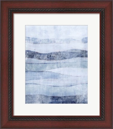 Framed White Out in Blue II Print