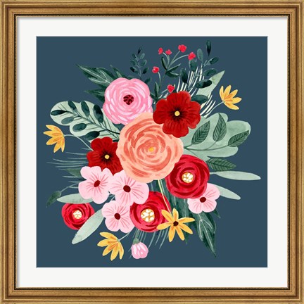 Framed Sweet Hearts Bouquet II Print