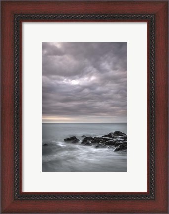 Framed Stormy Beach Landscape, Cape May National Seashore, NJ Print