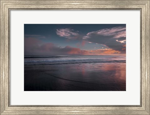 Framed Sunset On Ocean Shore 3, Cape May National Seashore, NJ Print