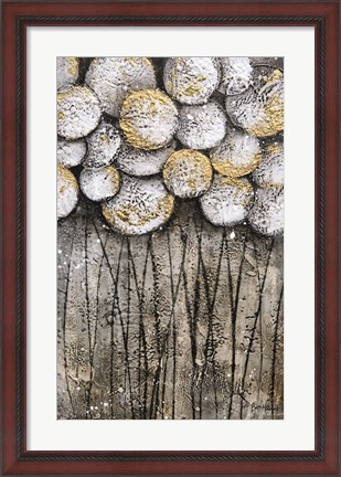 Framed Bubble Trees in White Print