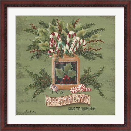 Framed Peppermint Christmas Print