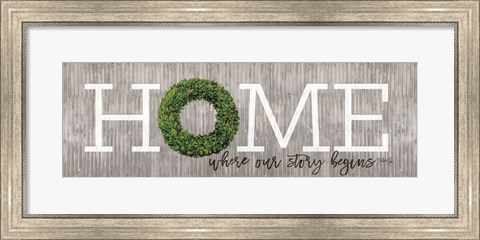 Framed Boxwood Home Print