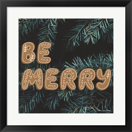 Framed Gingerbread Be Merry Print