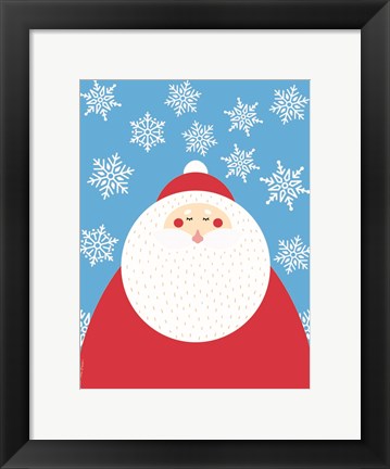 Framed Snowflake Santa Claus Print