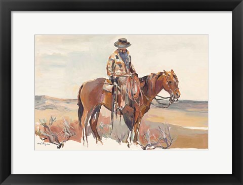 Framed Western Rider Warm Print