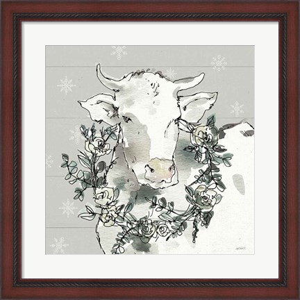 Framed Modern Farmhouse XII Snowflakes Print