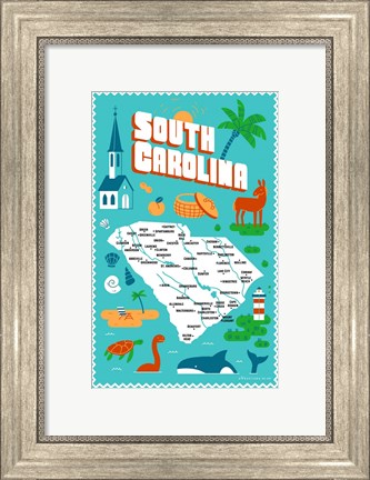 Framed South Carolina Print