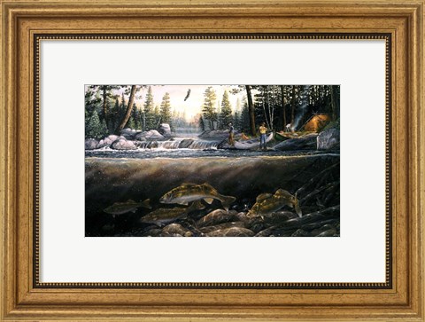 Framed Fishing The Falls Print