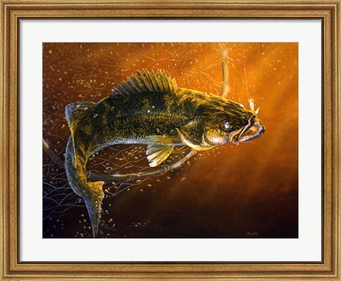 Framed Out Of The Net Walleye Print