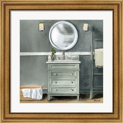 Framed Smoky Gray Bath II Print