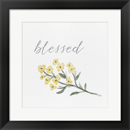 Framed Wildflowers and Sentiment I Print