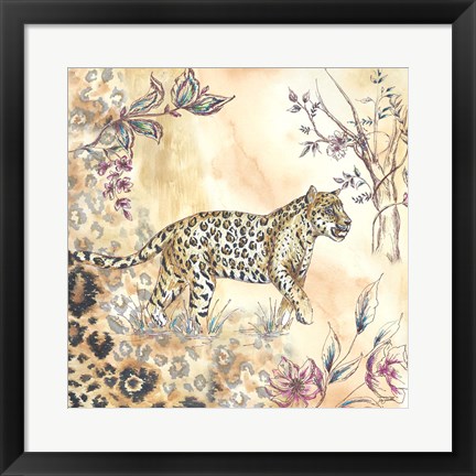 Framed Leopard on Neutral II Print