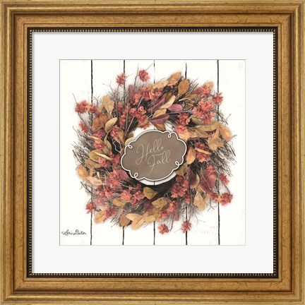 Framed Hello Fall Wreath Print