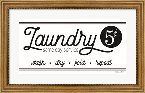 Framed Laundry Same Day Service Print