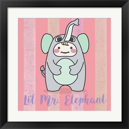 Framed Li&#39;l Elephant Print