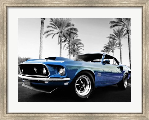 Framed Blue Lightning, Santa Barbara, California Print