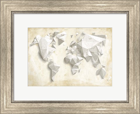 Framed Different World (Ivory &amp; Gold) Print