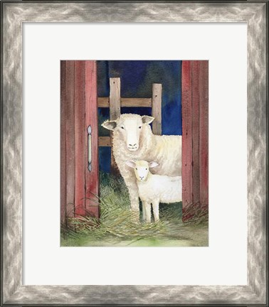 Framed Farm Family Sheep Print
