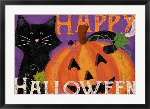 Framed Festive Felines I Print