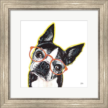 Framed Bespectacled Pet IV Print