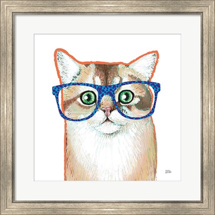 Framed Bespectacled Pet II Print