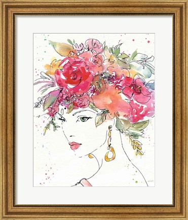 Framed Floral Figures II Print