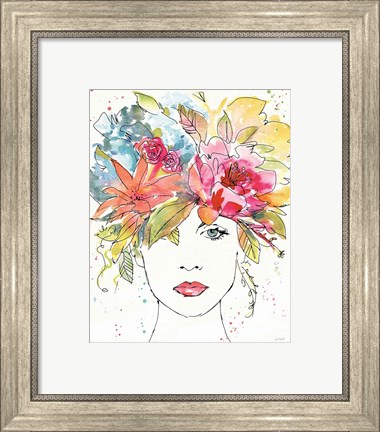 Framed Floral Figures III Print