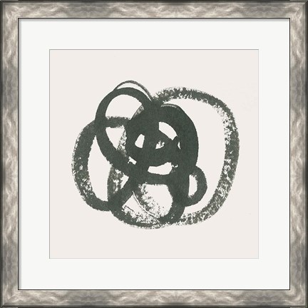 Framed Scribbly Black I Print