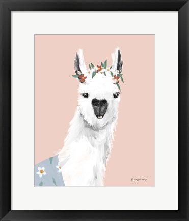 Framed Delightful Alpacas I Print