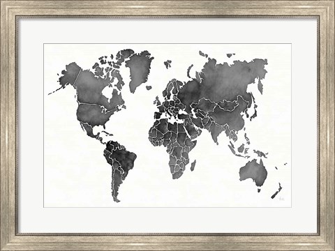 Framed Watercolor Wanderlust Black Print