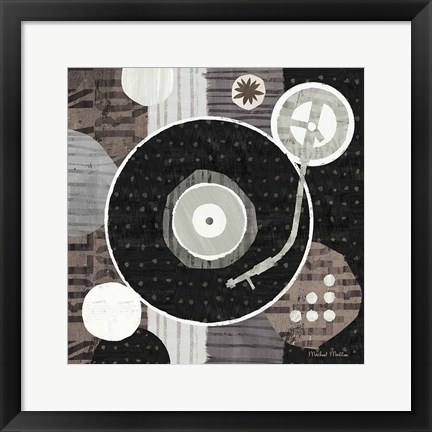 Framed Rock N Roll Album Neutral Print