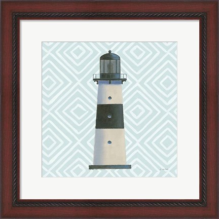 Framed Day at Sea III Aqua Print