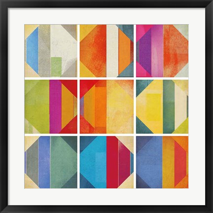 Framed Pattern Tiles II Print