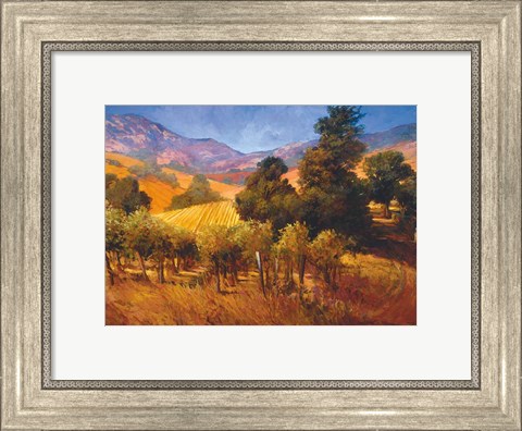 Framed Southern Vineyard Hills Print