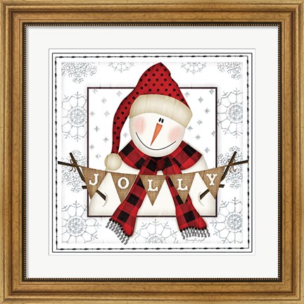 Framed Jolly Snowman Print