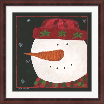 Framed Snowman I Print