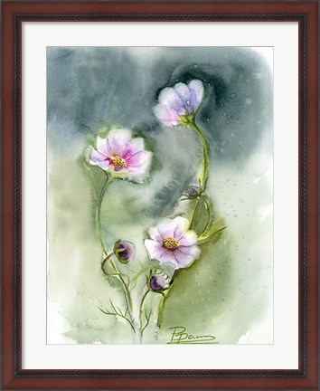Framed Purple Flowers II Print