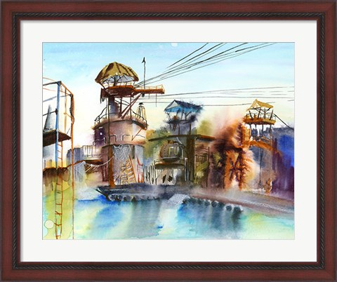 Framed Waterfront II Print