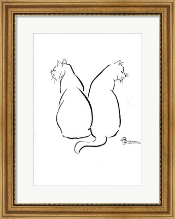 Framed Cat Outlines Print