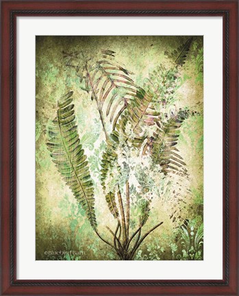 Framed Organic Greenery in Damask II Print