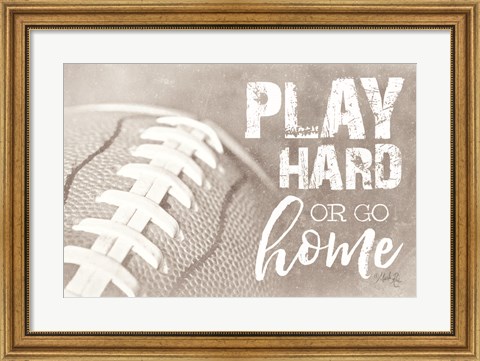 Framed Football - Play Hard Print