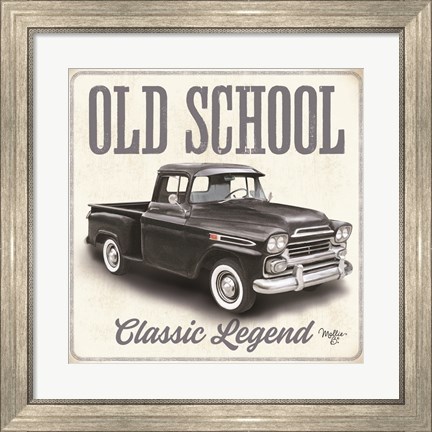 Framed Old School Vintage Trucks II Print