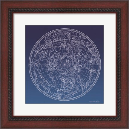 Framed Constellations Map I Print