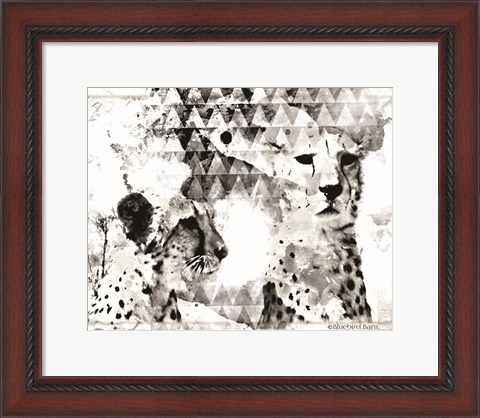 Framed Modern Black &amp; White Cheetahs Print