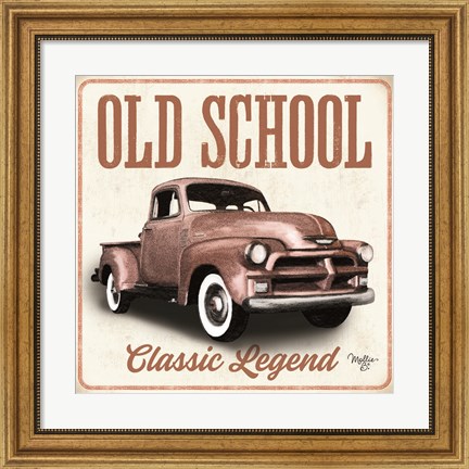 Framed Old School Vintage Trucks I Print