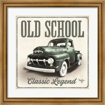 Framed Old School Vintage Trucks III Print