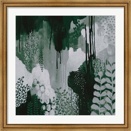 Framed Green Forest I Print